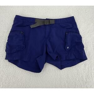 Columbia Sportswear Company Navy‎ Blue Cargo Pockets Belted Mens Shorts Small